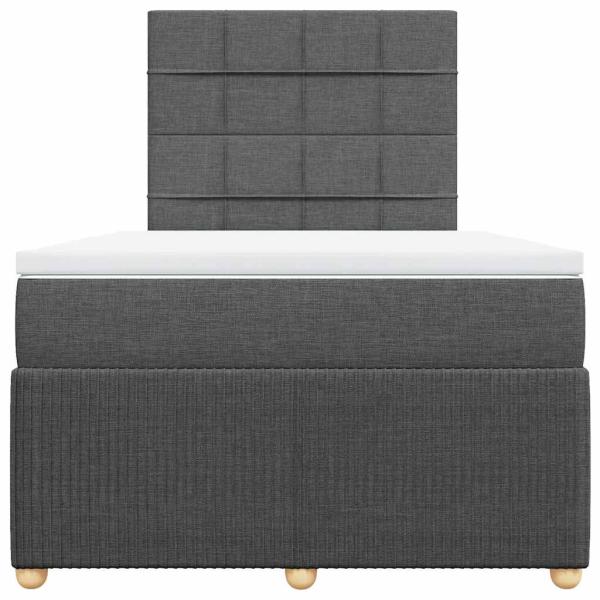 Boxspringbett mit Matratze Dunkelgrau 120x190 cm Stoff