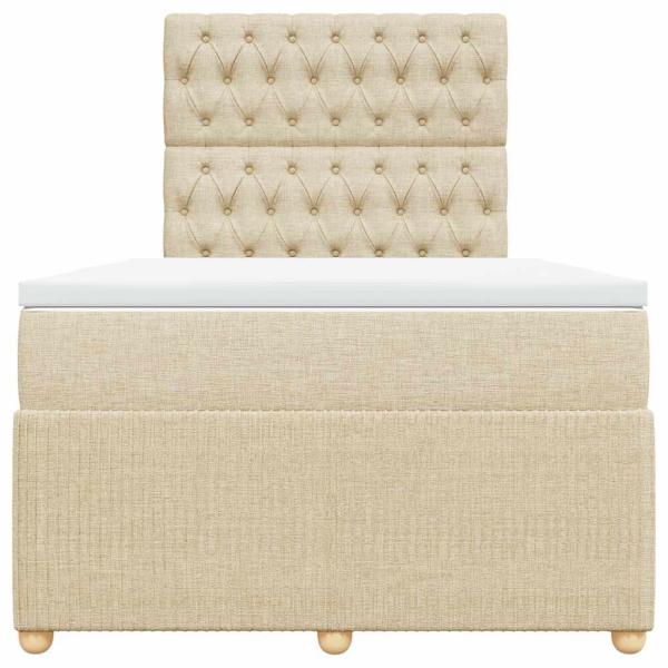 Boxspringbett mit Matratze Creme 120x190 cm Stoff