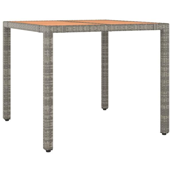 ARDEBO.de - 3-tlg. Garten-Bistro-Set mit Kissen Grau Poly Rattan