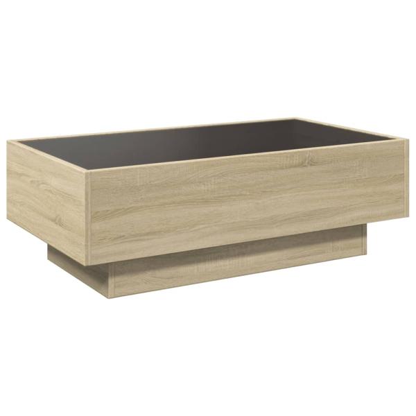 LED-Couchtisch Sonoma Eiche 90x50x30 cm Holzwerkstoff