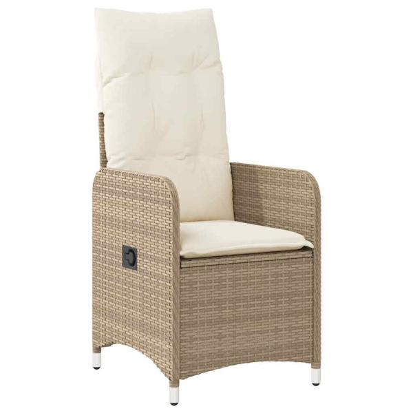 7-tlg. Garten-Bistro-Set mit Kissen Beige Poly Rattan