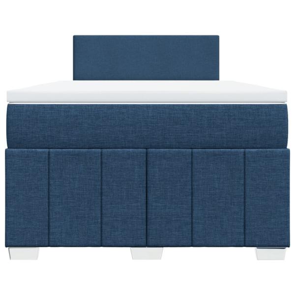 Boxspringbett mit Matratze Blau 120x200 cm Stoff