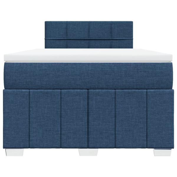 Boxspringbett mit Matratze Blau 120x200 cm Stoff
