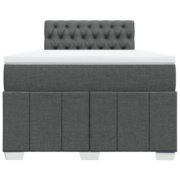 Boxspringbett mit Matratze Dunkelgrau 120x200 cm Stoff