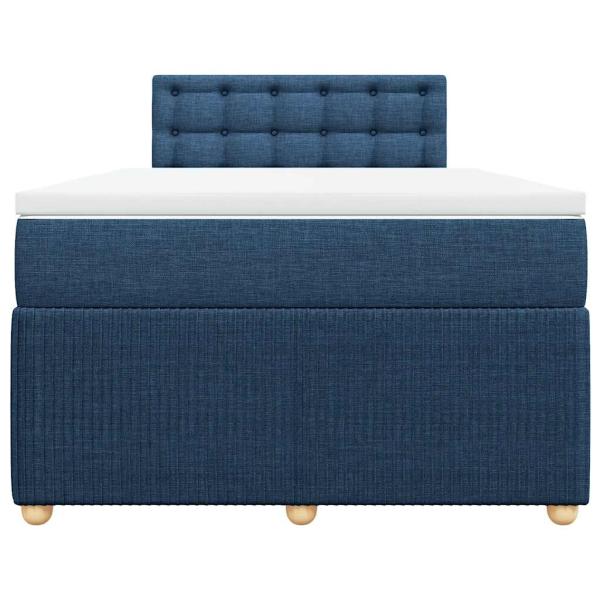 Boxspringbett mit Matratze Blau 120x190 cm Stoff
