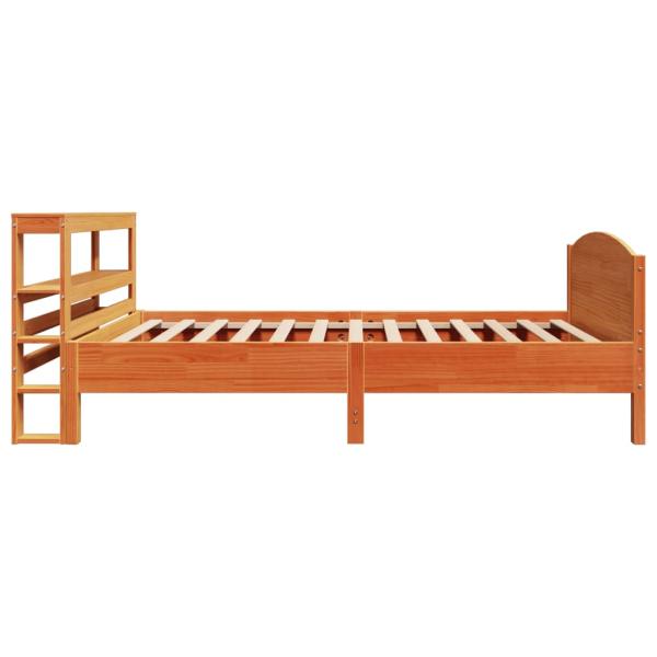 Massivholzbett ohne Matratze Wachsbraun 90x200 Kiefernholz