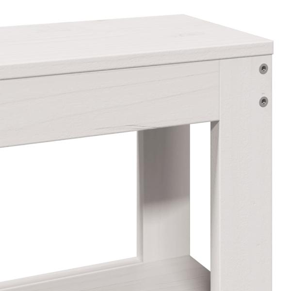 ARDEBO.de - Massivholzbett ohne Matratze Weiß 140x190 cm Kiefernholz