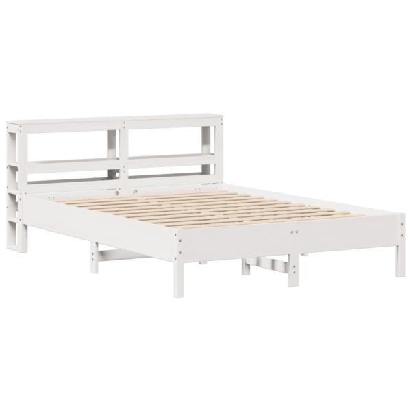 Massivholzbett ohne Matratze Weiß 140x190 cm Kiefernholz