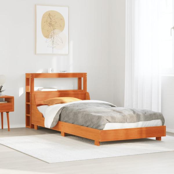 ARDEBO.de - Massivholzbett ohne Matratze Wachsbraun 90x200 Kiefernholz