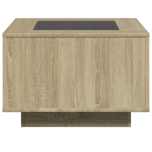 LED-Couchtisch Sonoma-Eiche 60x60x40 cm Holzwerkstoff