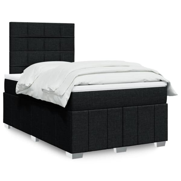 ARDEBO.de - Boxspringbett mit Matratze Schwarz 120x190 cm Stoff