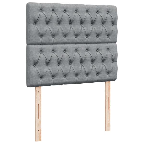 Boxspringbett mit Matratze Hellgrau 120x190 cm Stoff