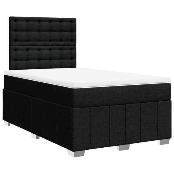 Boxspringbett mit Matratze Schwarz 120x190 cm Stoff