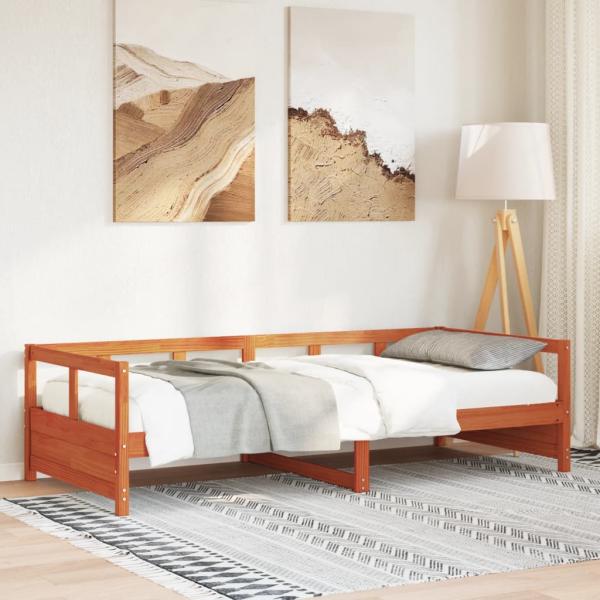 ARDEBO.de - Tagesbett ohne Matratze Wachsbraun 90x200 cm Massivholz Kiefer
