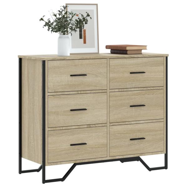 ARDEBO.de - Kommode Sonoma-Eiche 91x35,5x74,5 cm Holzwerkstoff