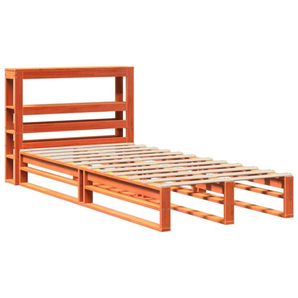 Massivholzbett ohne Matratze Wachsbraun 90x190 cm Kiefernholz