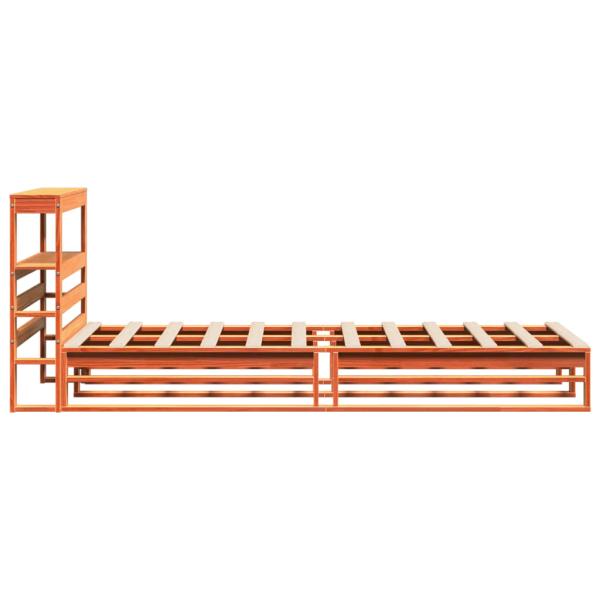 Massivholzbett ohne Matratze Wachsbraun 90x190 cm Kiefernholz