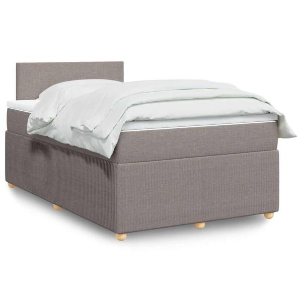 ARDEBO.de - Boxspringbett mit Matratze Taupe 120x190 cm Stoff