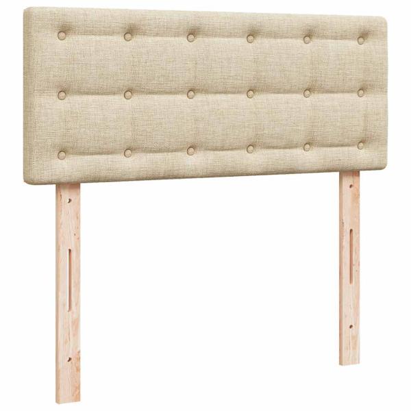 Boxspringbett mit Matratze Creme 120x190 cm Stoff