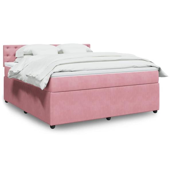 ARDEBO.de - Boxspringbett mit Matratze Rosa 180x200 cm Samt