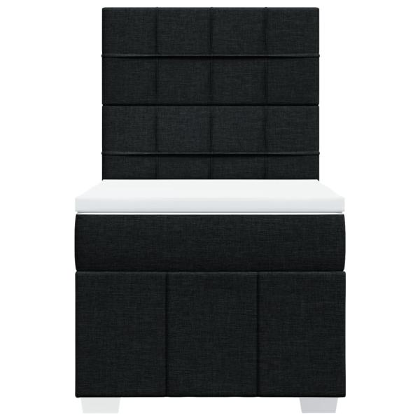 Boxspringbett mit Matratze Schwarz 80x200 cm Stoff