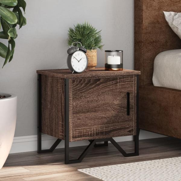 ARDEBO.de - Nachttische 2 Stk. Braun Eichen-Optik 40x30x40 cm Holzwerkstoff