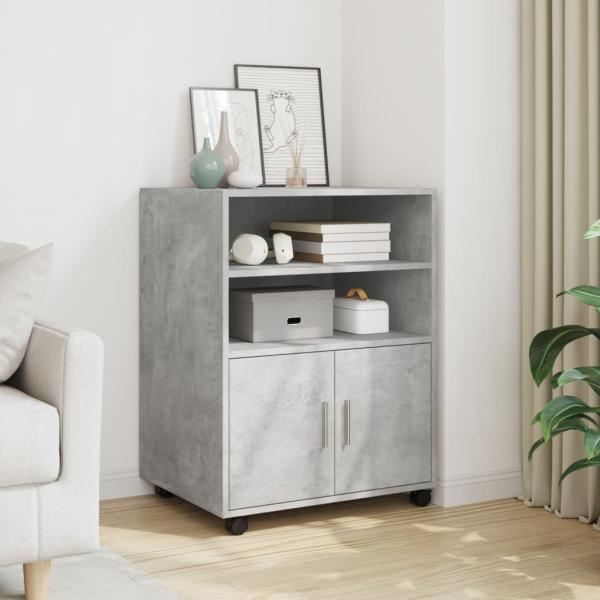 ARDEBO.de - Rollschrank Betongrau 60x48x81 cm Holzwerkstoff