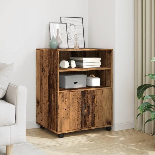 ARDEBO.de - Rollschrank Altholz-Optik 60x48x81 cm Holzwerkstoff