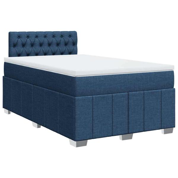 ARDEBO.de - Boxspringbett mit Matratze Blau 120x200 cm Stoff