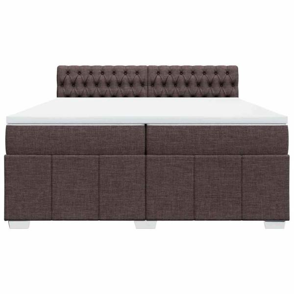 Boxspringbett mit Matratze Dunkelbraun 200x200 cm Stoff