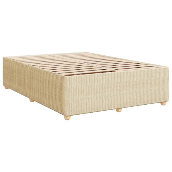 ARDEBO.de - Boxspringbett mit Matratze Creme 160x200 cm Stoff