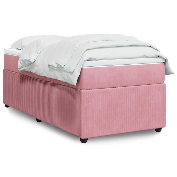 ARDEBO.de - Boxspringbett mit Matratze Rosa 90x200 cm Samt