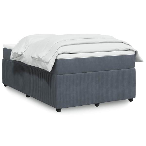 ARDEBO.de - Boxspringbett mit Matratze Dunkelgrau 120x200 cm Samt