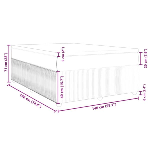 Boxspringbett mit Matratze Hellgrau 140x190 cm Samt