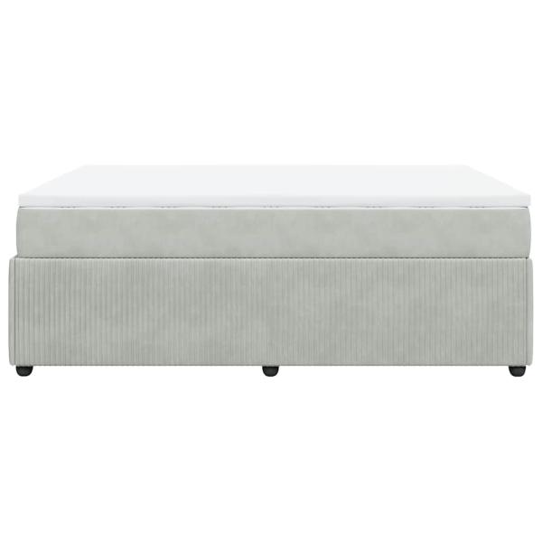 Boxspringbett mit Matratze Hellgrau 140x190 cm Samt