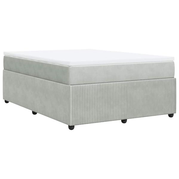 Boxspringbett mit Matratze Hellgrau 140x190 cm Samt