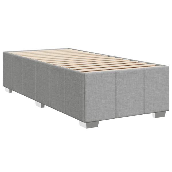 ARDEBO.de - Boxspringbett mit Matratze Hellgrau 100x200 cm Stoff