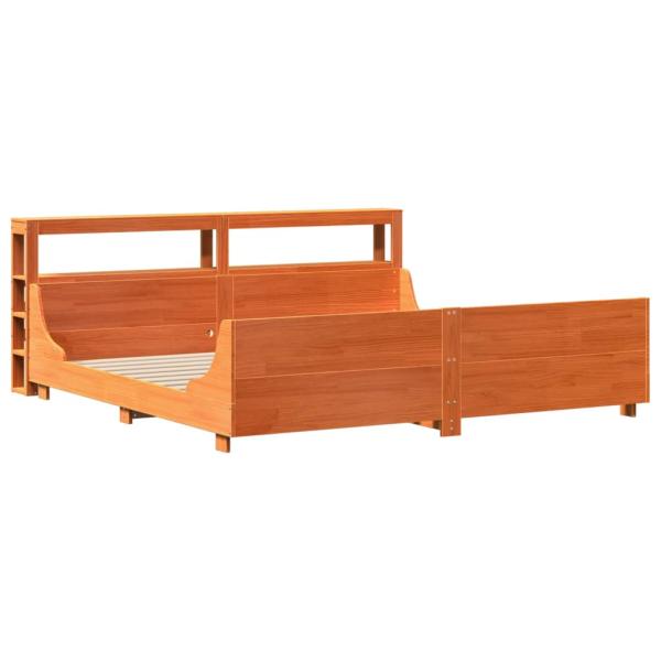 Massivholzbett ohne Matratze Wachsbraun 180x200 Kiefernholz
