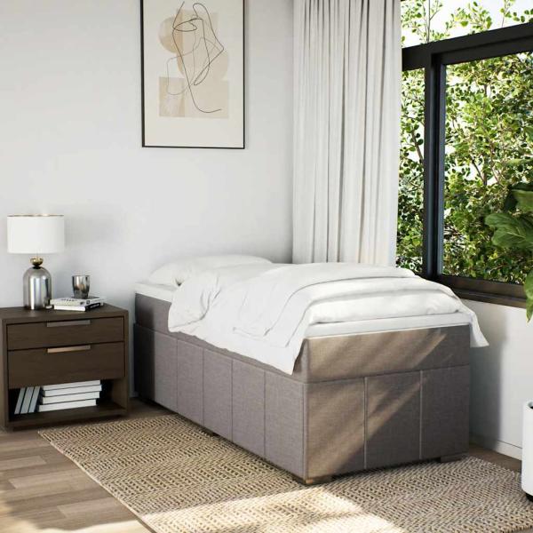 Boxspringbett mit Matratze Taupe 100x200 cm Stoff