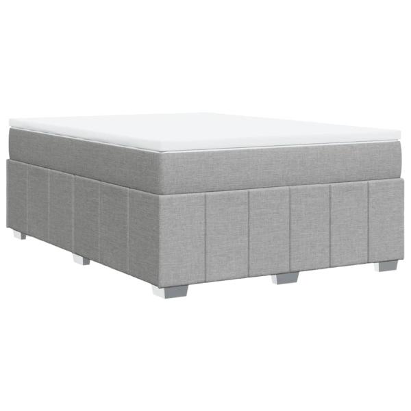 ARDEBO.de - Boxspringbett mit Matratze Hellgrau 140x190 cm Stoff