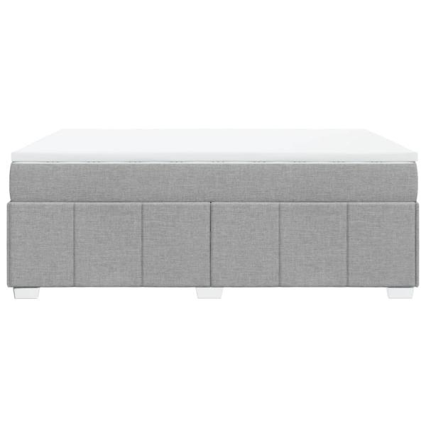 Boxspringbett mit Matratze Hellgrau 140x190 cm Stoff