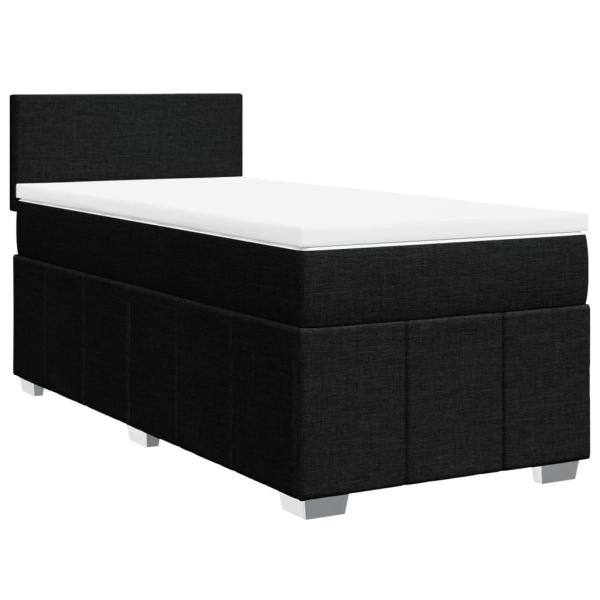 Boxspringbett mit Matratze Schwarz 100x200 cm Stoff