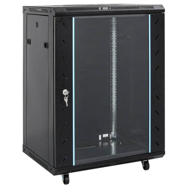 ARDEBO.de - 15U Netzwerkschrank 19" IP20 Schwarz 53x40x80 cm