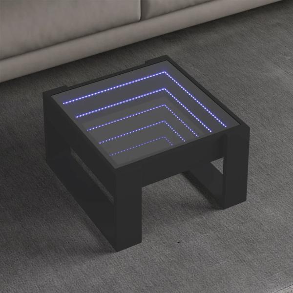 ARDEBO.de - Couchtisch mit Infinity-LED Schwarz 50x53x30 cm