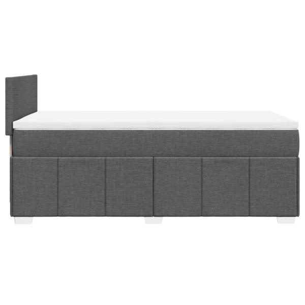 ARDEBO.de - Boxspringbett mit Matratze Dunkelgrau 100x200 cm Stoff