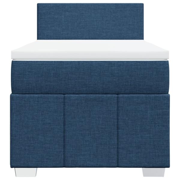 Boxspringbett mit Matratze Blau 100x200 cm Stoff