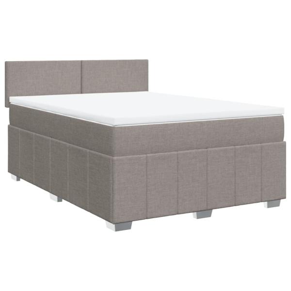 ARDEBO.de - Boxspringbett mit Matratze Taupe 140x190 cm Stoff
