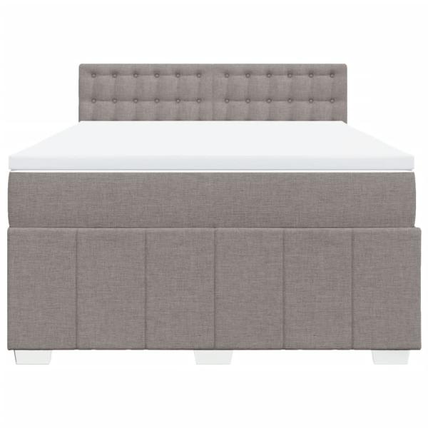 Boxspringbett mit Matratze Taupe 140x190 cm Stoff