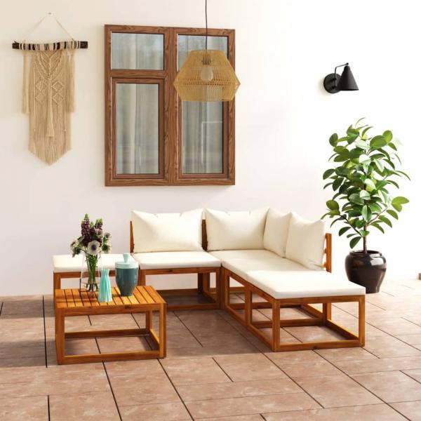 ARDEBO.de - 6-tlg. Garten-Lounge-Set mit Kissen Massivholz Akazie