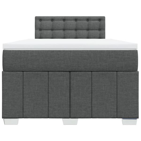 Boxspringbett mit Matratze Dunkelgrau 120x190 cm Stoff